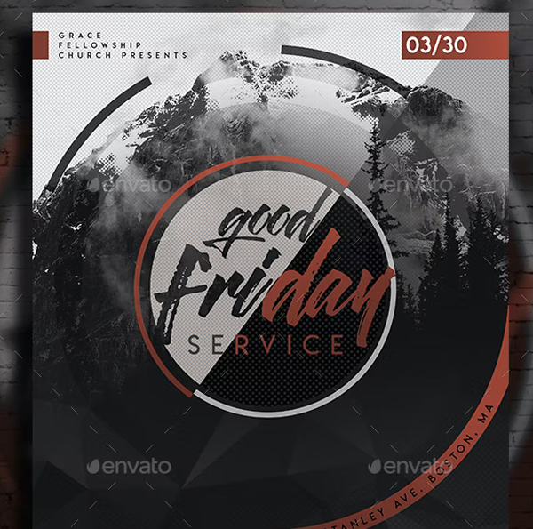 Modern Good Friday Service Invitation