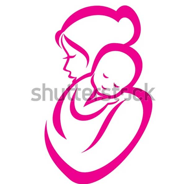 Mother And Baby Stylized Vector Icon
