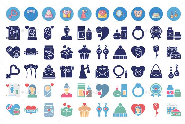Mother's Day Vector Icons Pack