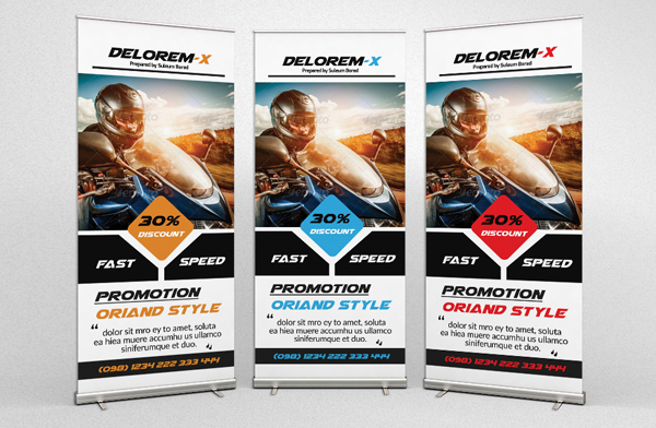 Motorbike Promotion Roll Up Banners