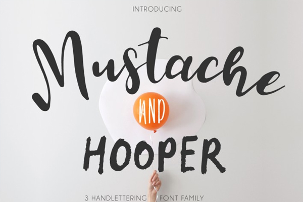 Tattoo Mustache Lettering Font Pack