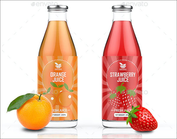 Natural Juice Bottle Label Templates