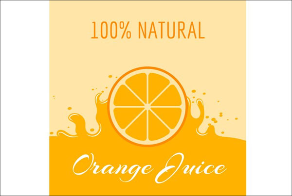 Natural Orange Juice Label PSD