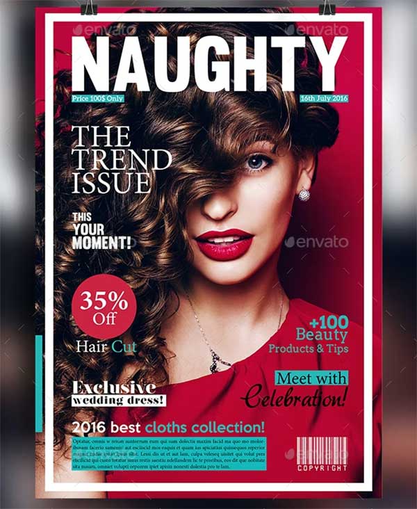 Naughty Fashion Magazine Cover Template