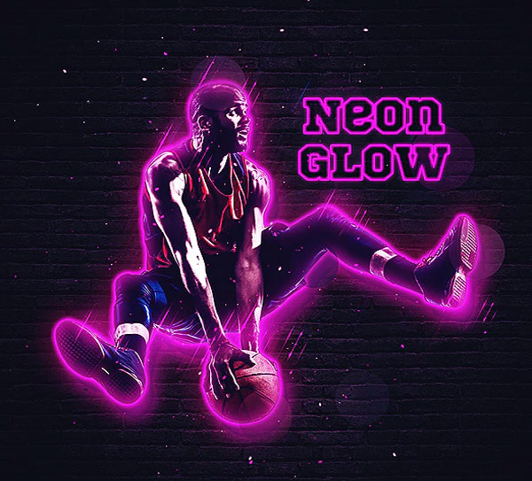 Neon Glow Photoshop Action - Animated