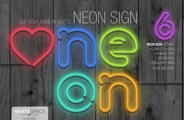 Neon Sign PSD Actions