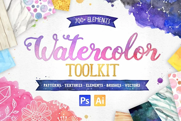 New Watercolor Textures and Graphics