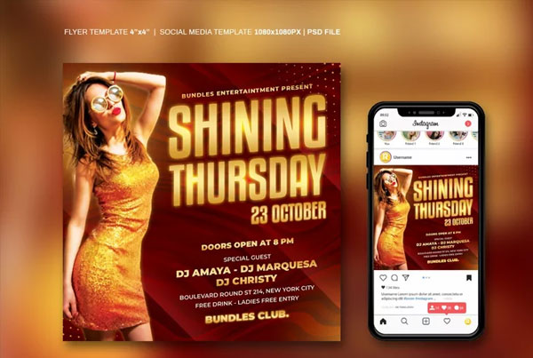 Night Club Flyer And Instagram Template
