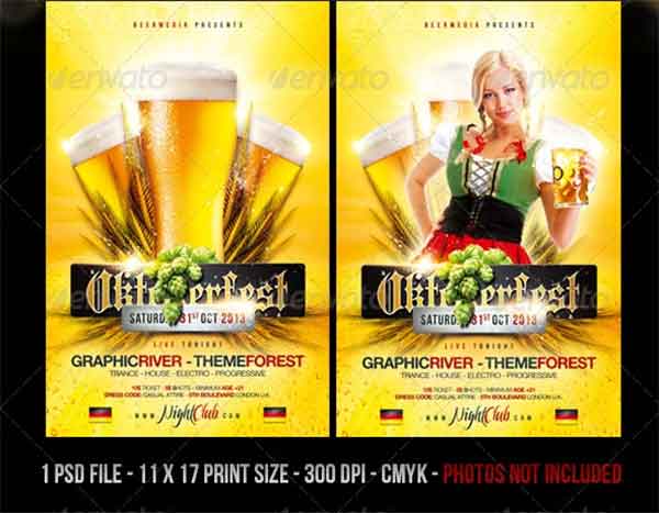 Oktoberfest Beer Festival Flyer and Poster