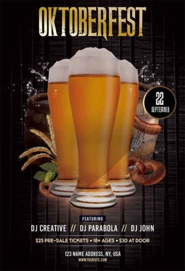 Oktoberfest Beer Party Free Flyer Template
