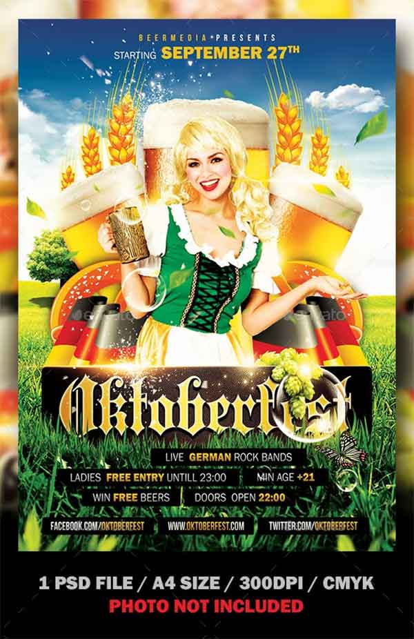 Oktoberfest Flyer and Poster PSD Design