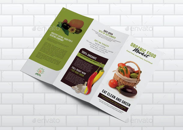 Organic Food Market Trifold Brochure
