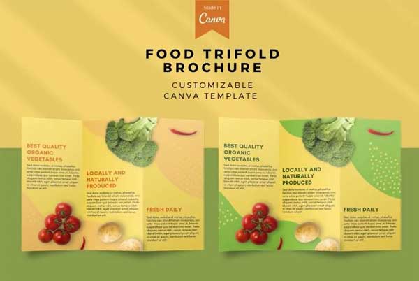 Organic Food Promotion Trifold Brochure Template