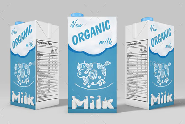 Organic Milk and Juice Bottle Mockup