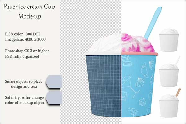 Paper Ice cream cup mockup