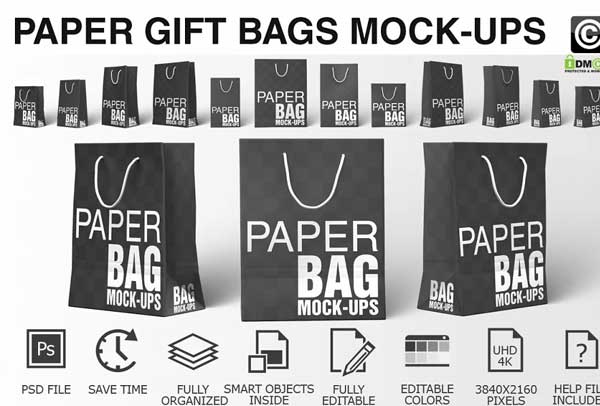 Paper Shopping Bag Mockups Bundle