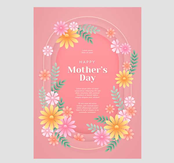 Paper Style Mothers Day Flyer Template Free