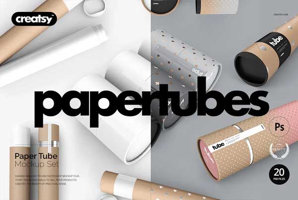 Paper Tube Mockup Set Designs