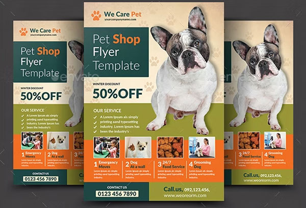 Pet Care Flyer PSD Template