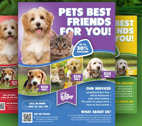 Pet Shop Promote Flyer Template