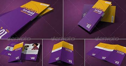 Photorealistic Tri-Fold Brochure Mockup