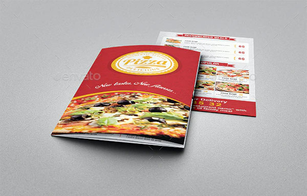 Pizza Restaurant Trifold Menu Brochure