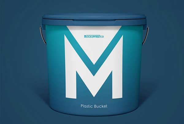 Plastic Paint Bucket Free Mockup