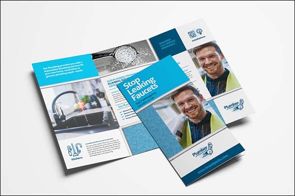 Plumber Trifold Brochure Template
