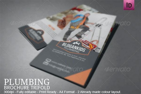 Plumbing Plumber Service Brochure Template