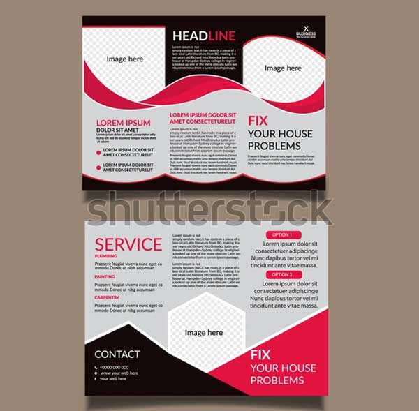 Plumbing Service Tri-Fold Brochure Template Design