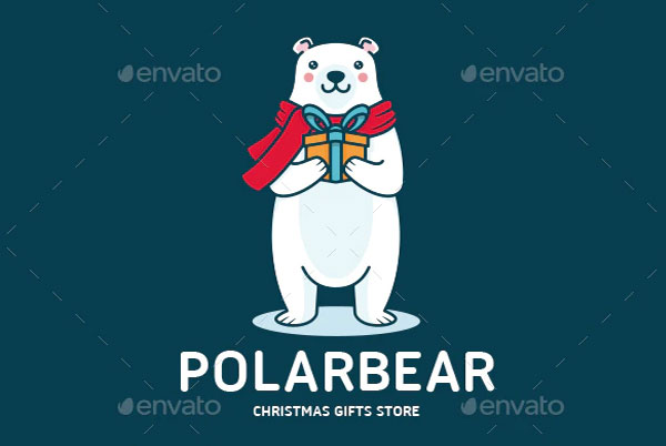 Polar Bear Christmas Logo