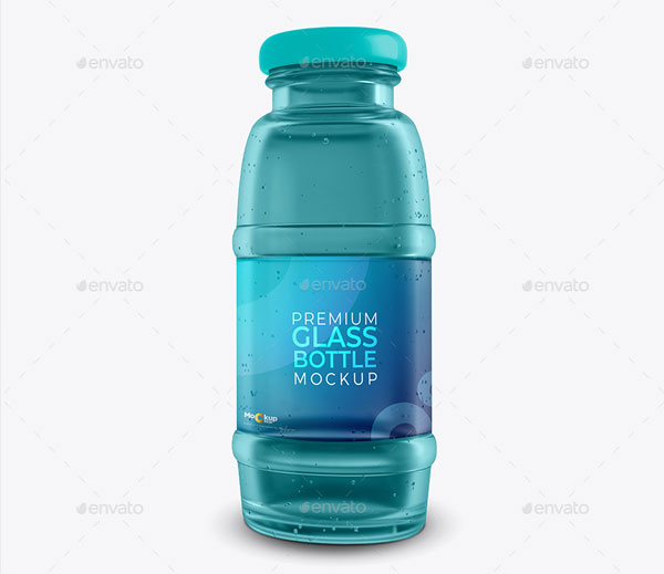 Premium Glass Bottle PSD Mockup