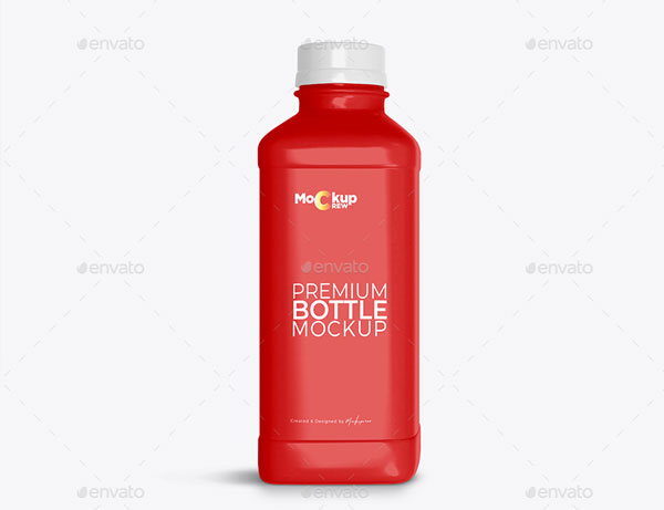Premium Glass Juice Bottle PSD Mockup