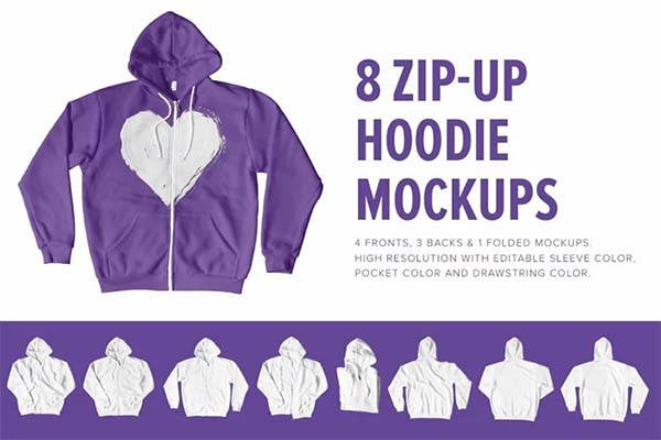 Premium Zip-Up Hoodie Mockups