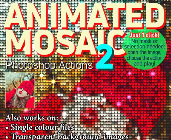 Print Animated Mosaic Photoshop Actions
