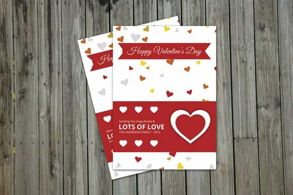 Print Valentines Day Greeting Card