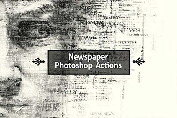 Printable Newspaper Text Photoshop Action 