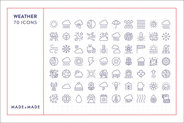 Printable Weather Line Icons