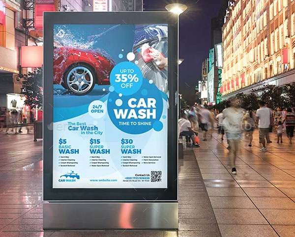 Professional Car Wash Poster Template