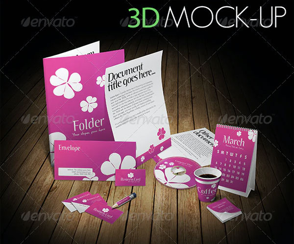 Professional Coffee Stationery 3D Mock-Up