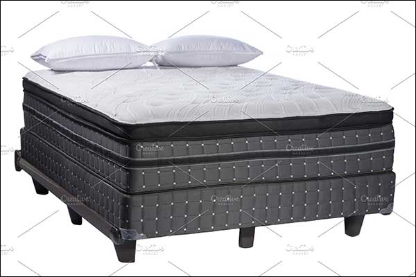 Queen Size Bed with Mattress Mockup