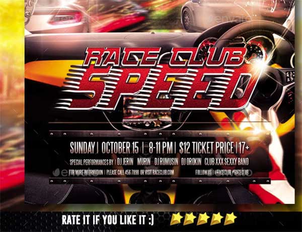Race Club Racing Night Flyer