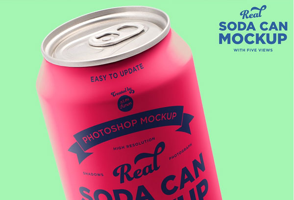 Real Soda Can Mockups