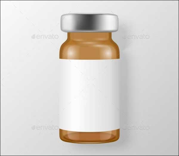 Realistic Brown Bottle of Vaccine Mockup