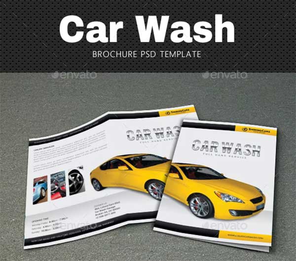 Realistic Car Wash Bifold Brochure