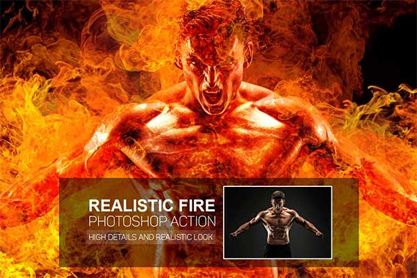 Realistic Flame Photoshop Actions