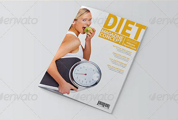 Realistic Healthy Food Magazine Template