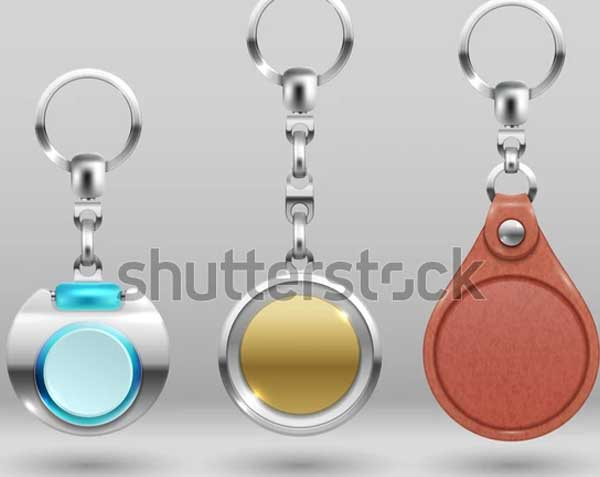 Realistic Keychains Vector Set
