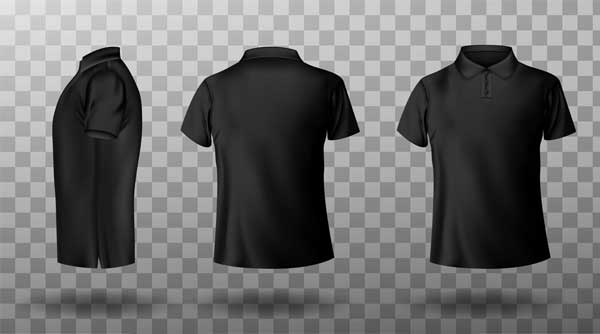 Realistic Mockup of Male Black Polo Tshirt Free