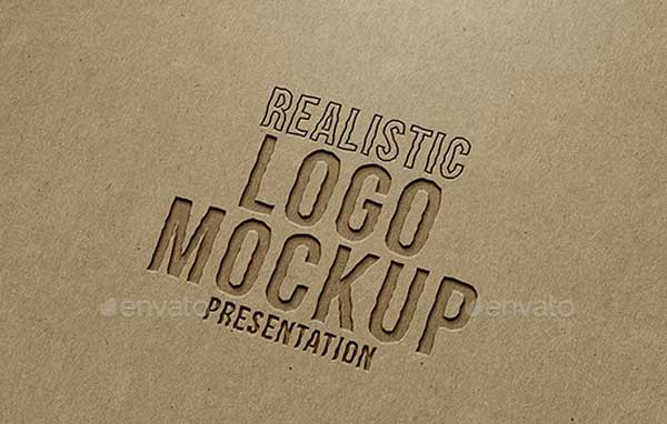 Realistic Paper Logo Mockup